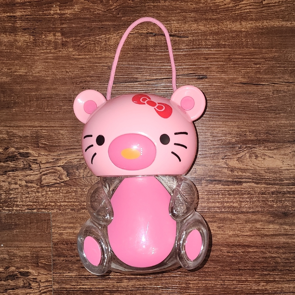 Pink Hello Kitty Coin Piggy Bank Toy With Carrying Strap & Screw Off Head